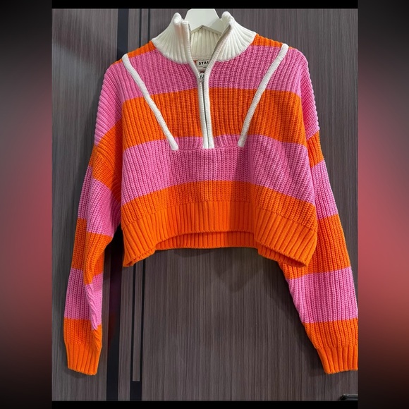 Staud Striped Mock Neck Sweater - Orange Knitwear XS
Colorful Striped - Picture 6 of 10